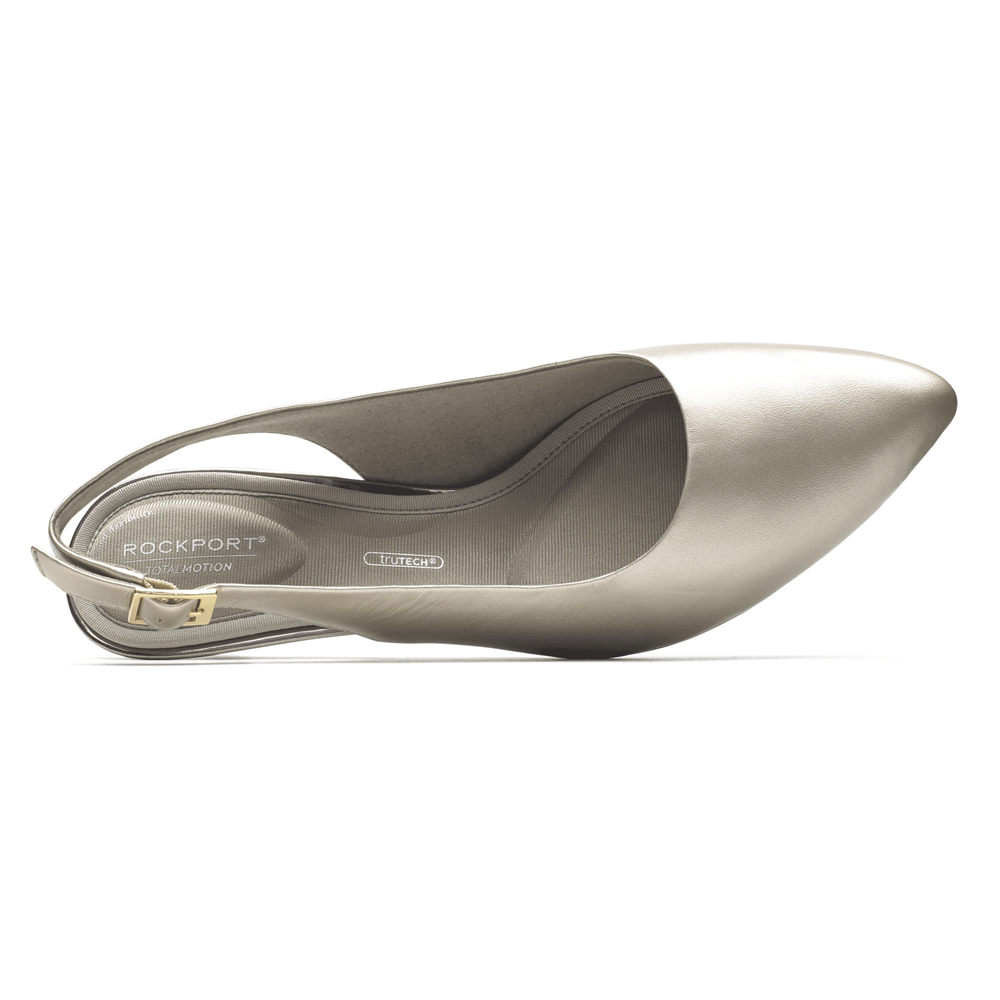 Rockport Pumps Dam Silver - Total Motion Kaiya Slingback - OGARM4260